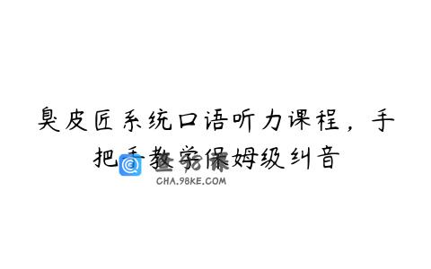 臭皮匠系统口语听力课程，手把手教学保姆级纠音