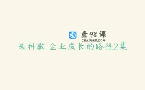 朱科敏 企业成长的路径2集