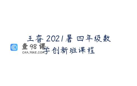 王睿 2021暑 四年级数学创新班课程