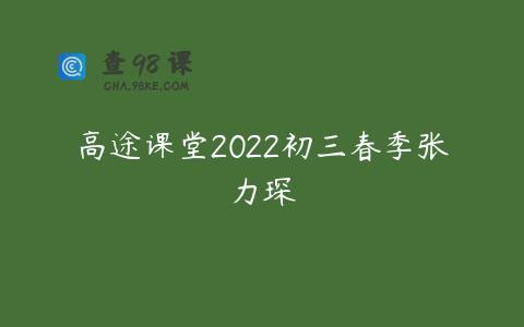 高途课堂2022初三春季张力琛