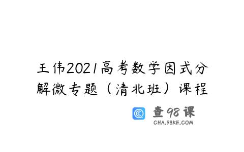 王伟2021高考数学因式分解微专题（清北班）课程