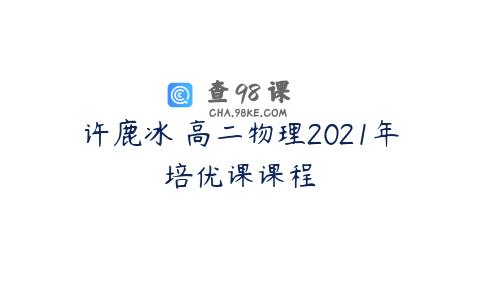 许鹿冰 高二物理2021年培优课课程