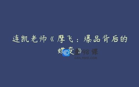 连凯老师《摩飞：爆品背后的蝶变》