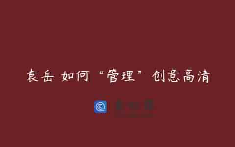 袁岳 如何“管理”创意高清