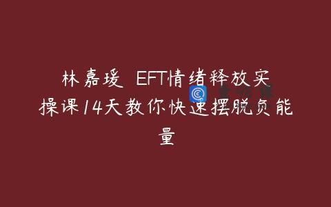 林嘉瑗  EFT情绪释放实操课14天教你快速摆脱负能量