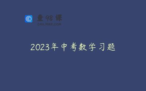 2023年中考数学习题