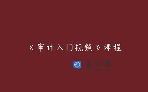 《审计入门视频》课程
