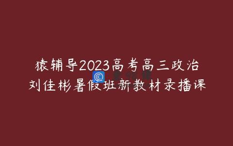 猿辅导2023高考高三政治刘佳彬暑假班新教材录播课