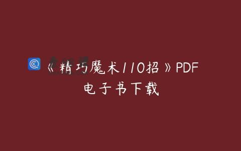 《精巧魔术110招》PDF电子书下载