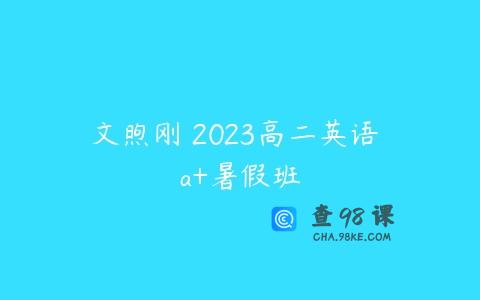 文煦刚 2023高二英语 a+暑假班