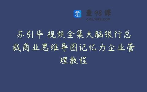 苏引华 视频全集大脑银行总裁商业思维导图记忆力企业管理教程