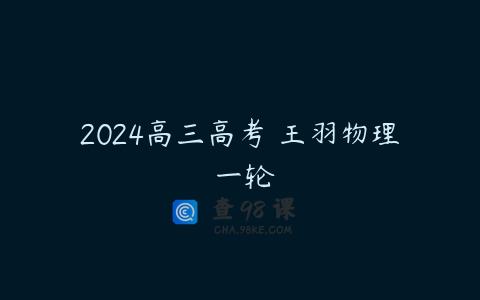 2024高三高考 王羽物理 一轮