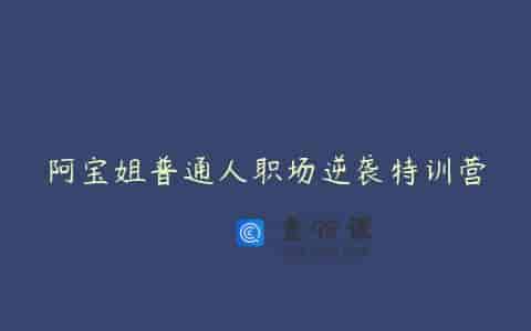 阿宝姐普通人职场逆袭特训营