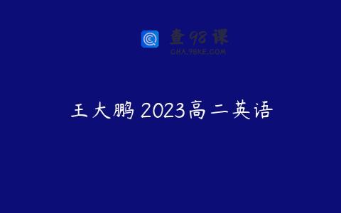 王大鹏 2023高二英语