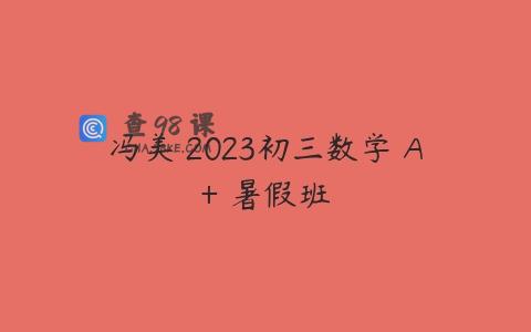 冯美 2023初三数学 A+ 暑假班
