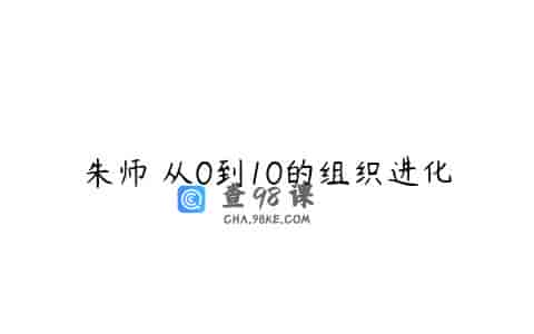 朱师 从0到10的组织进化