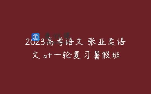 2023高考语文 张亚柔语文 a+一轮复习暑假班