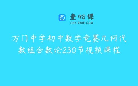 万门中学初中数学竞赛几何代数组合数论230节视频课程