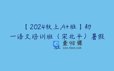 【2024秋上.A+班】初一语文培训班（宋北平）暑假班