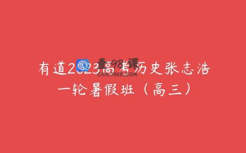 有道2023高考历史张志浩一轮暑假班（高三）