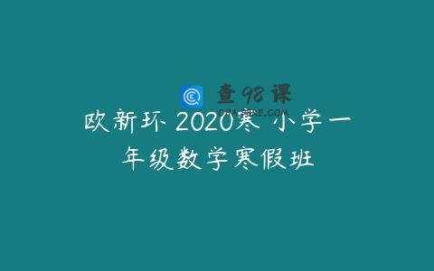 欧新环 2020寒 小学一年级数学寒假班