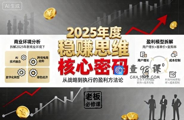 2025年度稳賺思维老板创业营，拆解2025年新商业环境下，企业实现持续盈利的核心密码