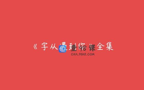 《字从遇到你》全集