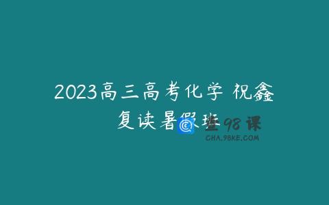 2023高三高考化学 祝鑫 复读暑假班