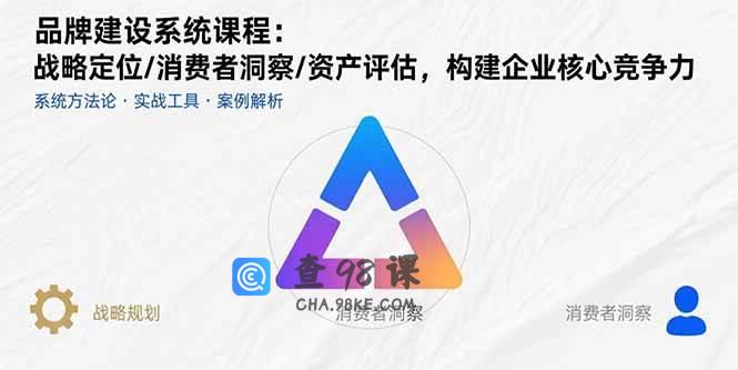 品牌建设系统课程：战略定位/消费者洞察/资产评估，构建企业核心竞争力