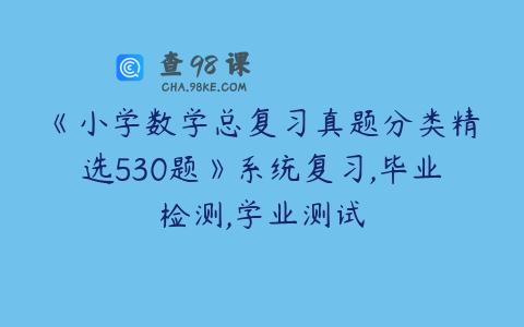 《小学数学总复习真题分类精选530题》系统复习,毕业检测,学业测试