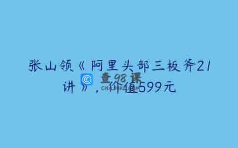 张山领《阿里头部三板斧21讲》，价值599元