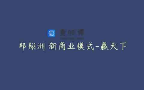 郑翔洲 新商业模式-赢天下