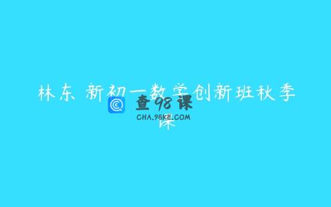 林东 新初一数学创新班秋季课