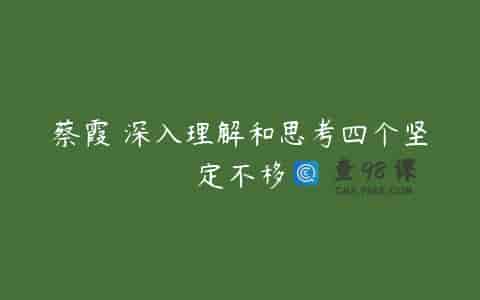 蔡霞 深入理解和思考四个坚定不移