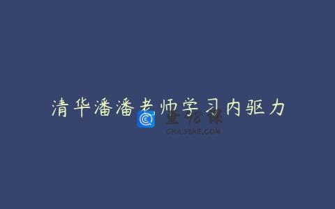 清华潘潘老师学习内驱力