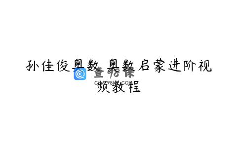 孙佳俊奥数 奥数启蒙进阶视频教程