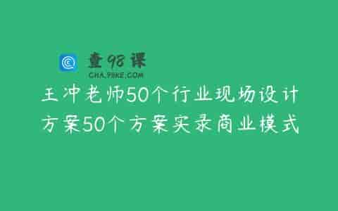 王冲老师50个行业现场设计方案50个方案实录商业模式