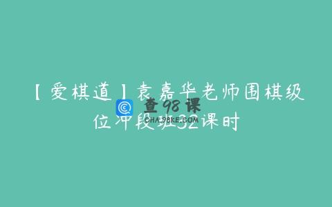 【爱棋道】袁嘉华老师围棋级位冲段班32课时