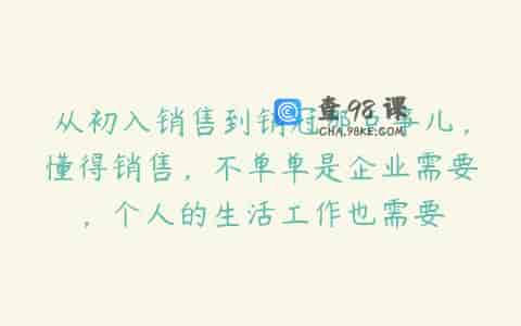 从初入销售到销冠那点事儿，懂得销售，不单单是企业需要，个人的生活工作也需要
