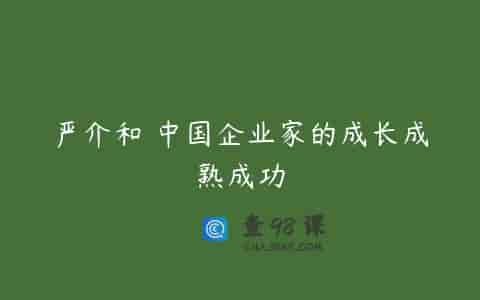 严介和 中国企业家的成长成熟成功