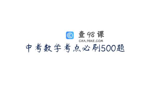 中考数学考点必刷500题