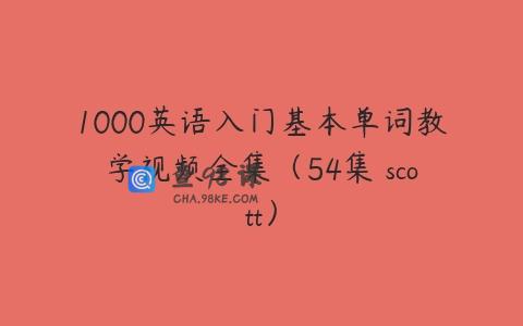 1000英语入门基本单词教学视频全集（54集 scott）