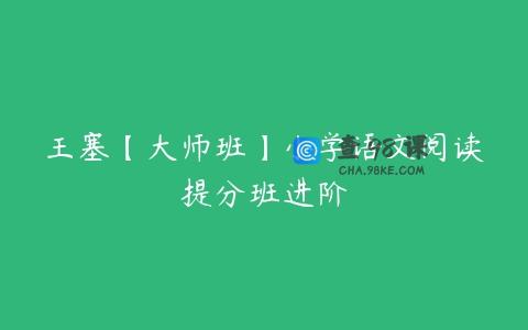 王塞【大师班】小学语文阅读提分班进阶