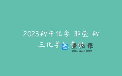 2023初中化学 郭莹 初三化学秋季班