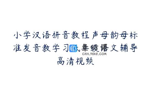 小学汉语拼音教程声母韵母标准发音教学习低年级语文辅导高清视频