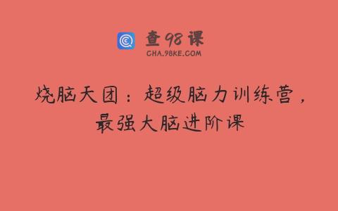 烧脑天团：超级脑力训练营，最强大脑进阶课