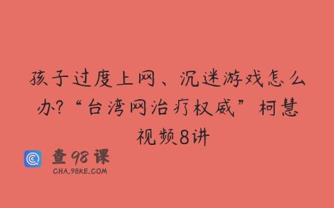 孩子过度上网、沉迷游戏怎么办?“台湾网治疗权威”柯慧  视频8讲