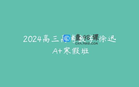 2024高三高考数学 徐迅 A+寒假班