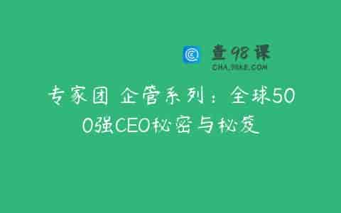 专家团 企管系列：全球500强CEO秘密与秘笈