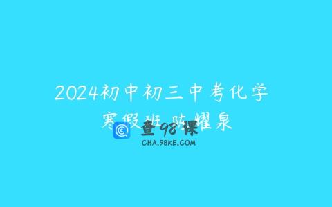 2024初中初三中考化学 寒假班 陈耀泉
